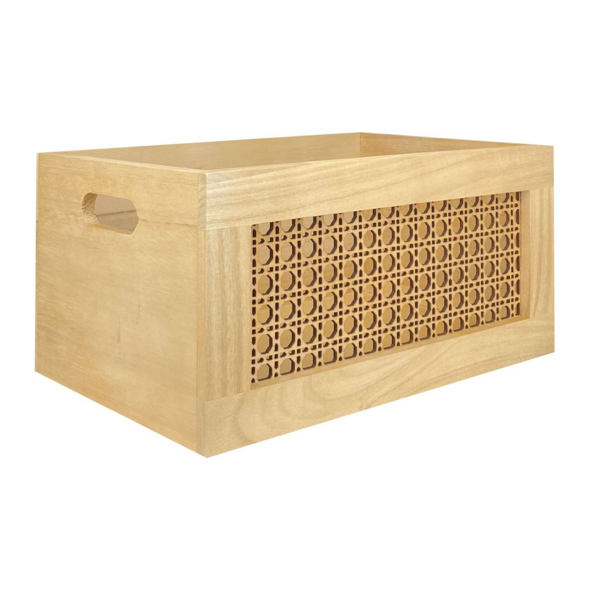 Belle Maison Wooden Bin With Caning Panel Belle Maison