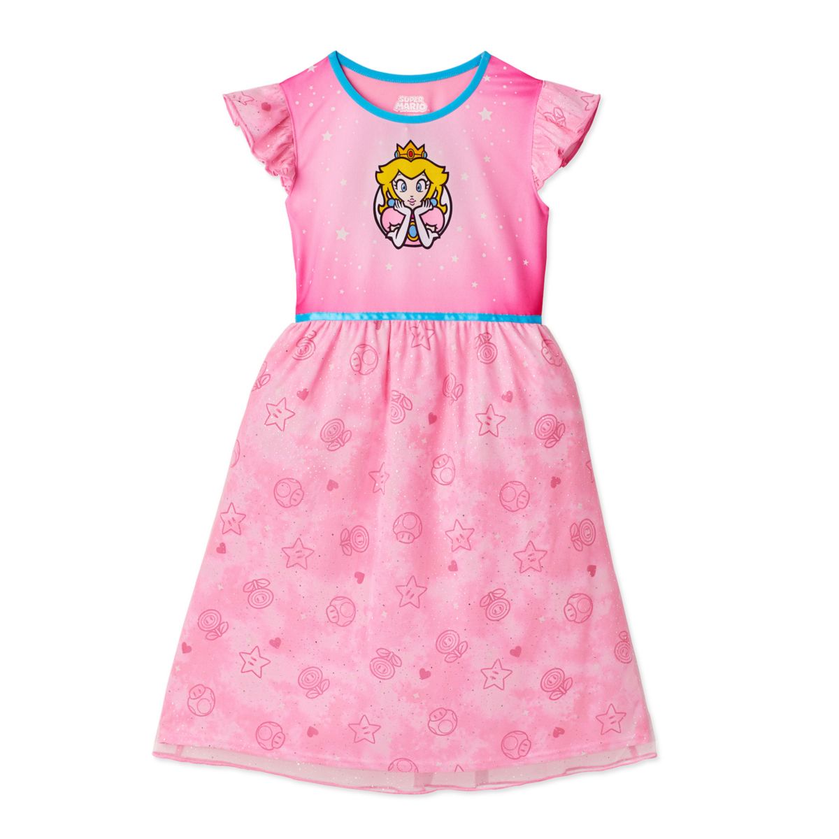 Ночная рубашка Nintendo Princess Peach Fantasy для девочек 4–10 лет Licensed Character
