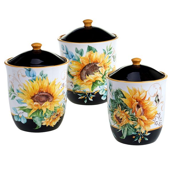 Certified International Sunflower Fields 3-piece Canister Set Certified International