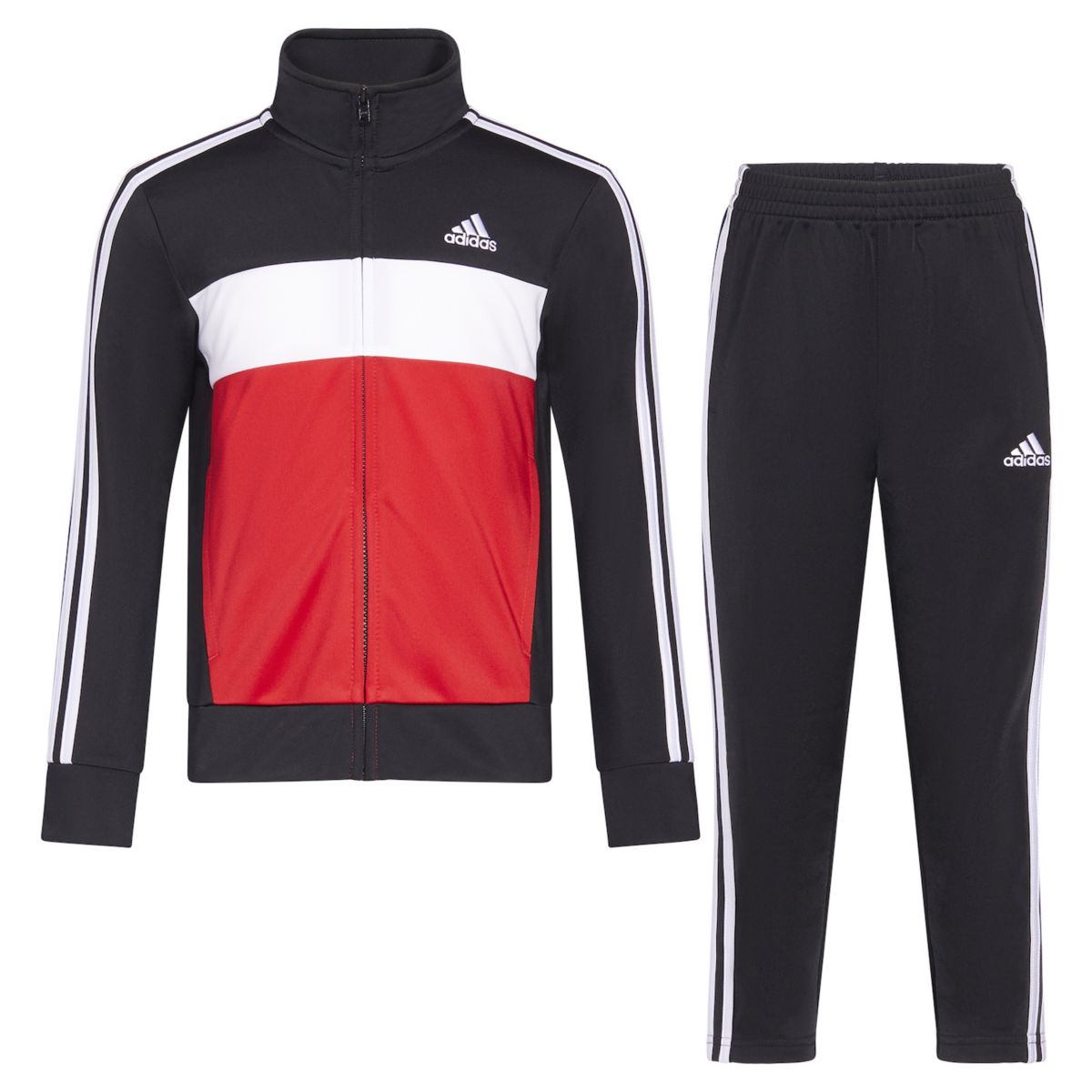 Комплект трикотажной спортивной куртки и брюк adidas Colorblock для мальчиков 4–7 лет Adidas