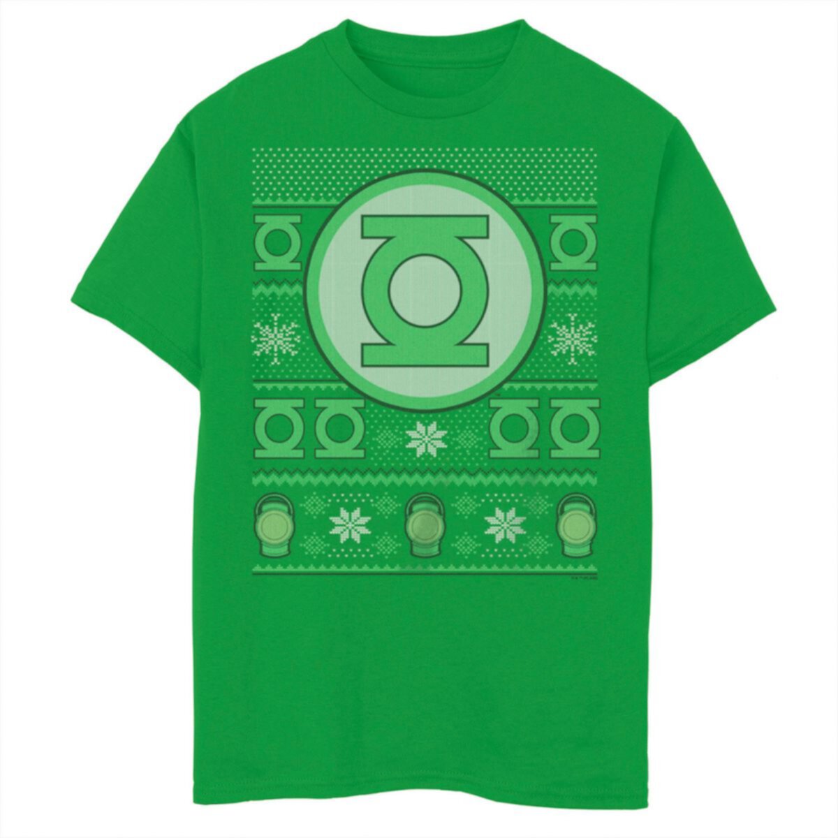 Джерси DC Comics Для мальчиков Green Lantern Christmas Ugly Sweater Graphic Tee DC Comics