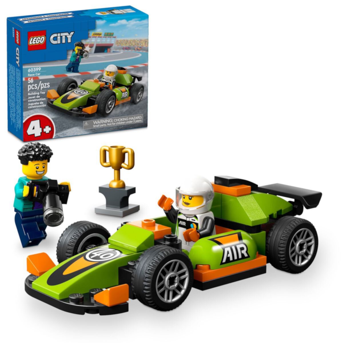 LEGO City Зеленый гоночный автомобиль, игрушка гоночная машина 60399 Lego