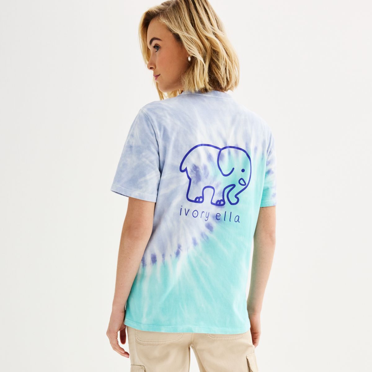 Juniors IVORY ELLA Wave Tie Dye Tee Ivory Ella