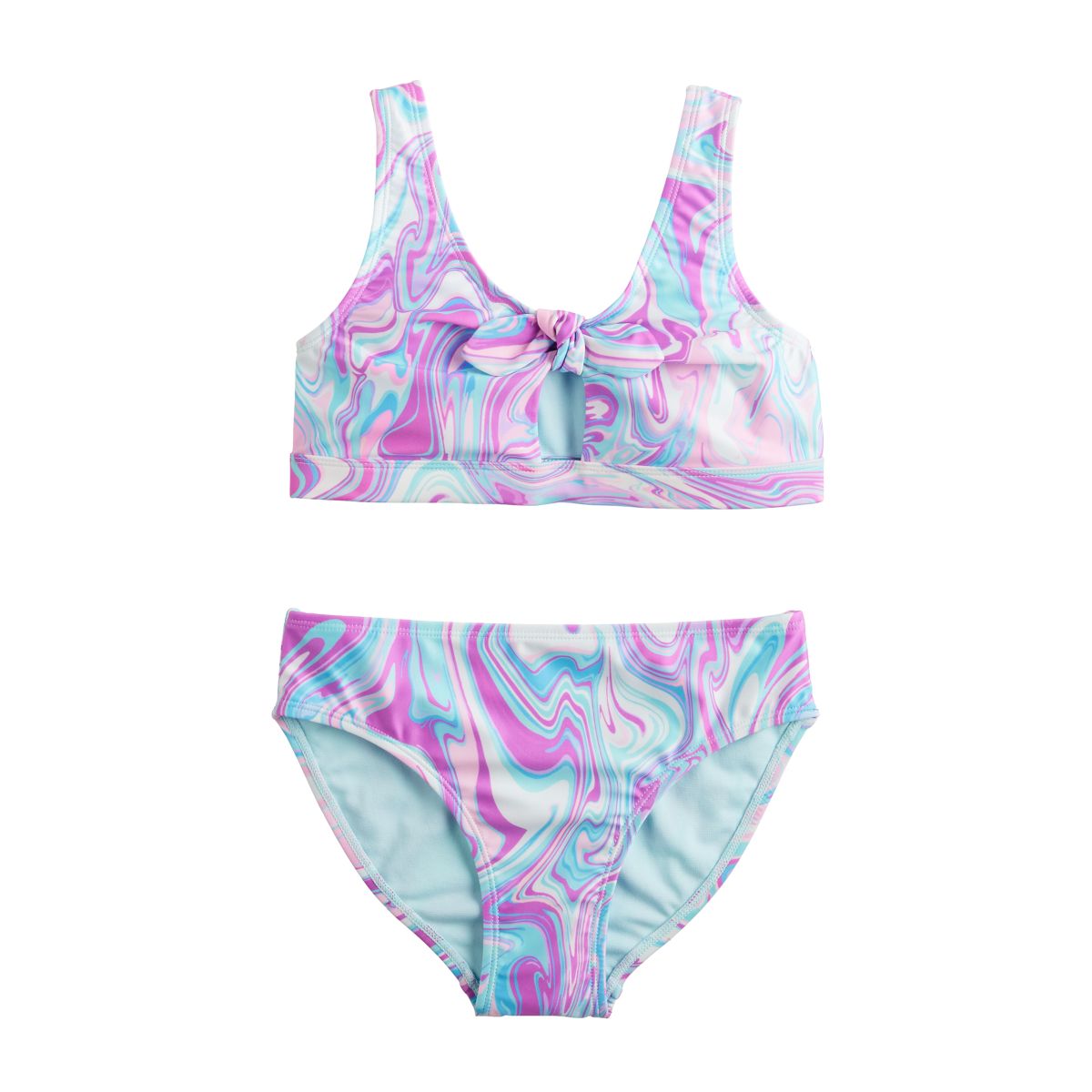 Купальник Для девочек Breaking Waves Keyhole Bow Bralette Swim Top & Scoop Bottoms Breaking Waves