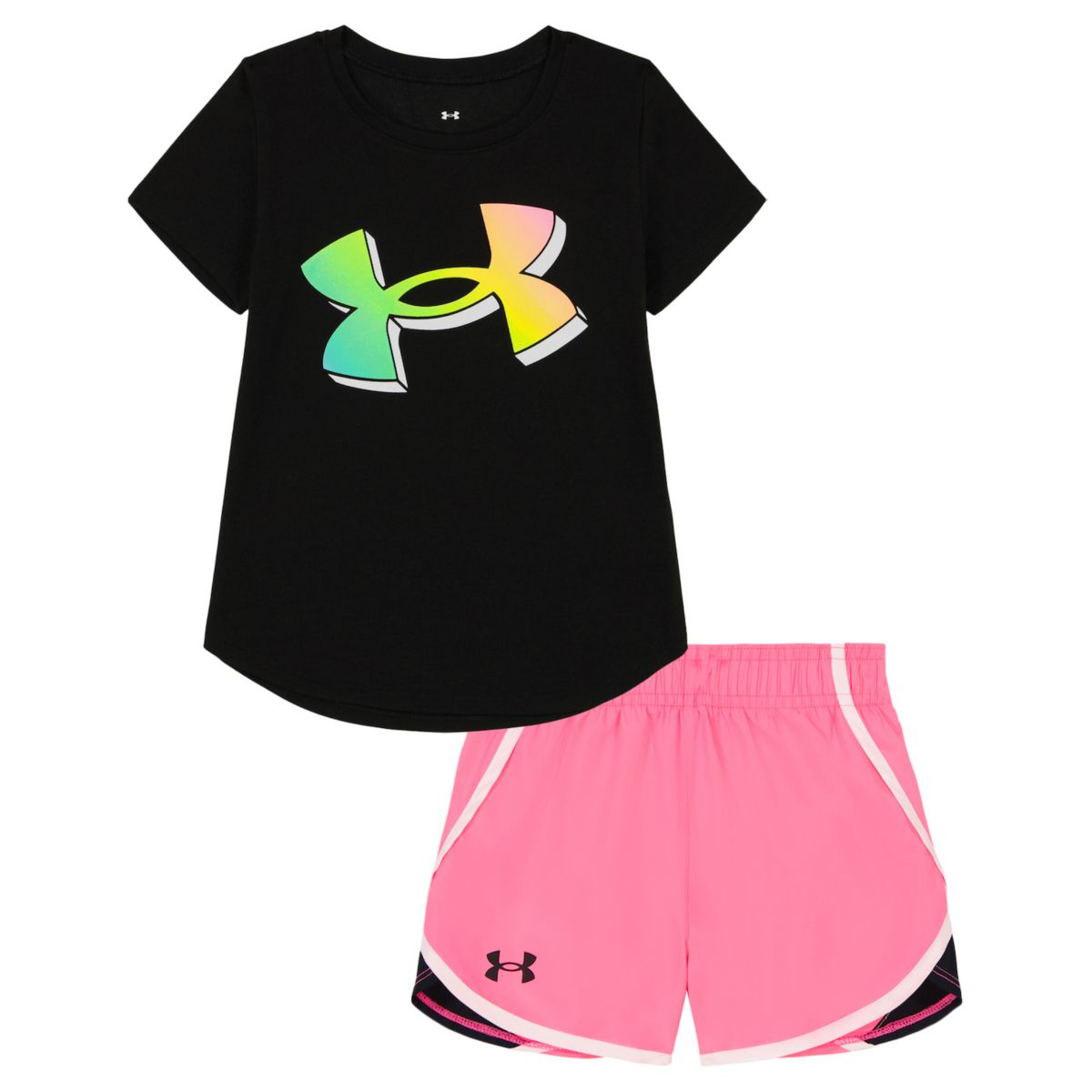 Детский Комплект Under Armour Logo Graphic Tee и Sway Core Shorts Для девочек 4-6 лет Under Armour