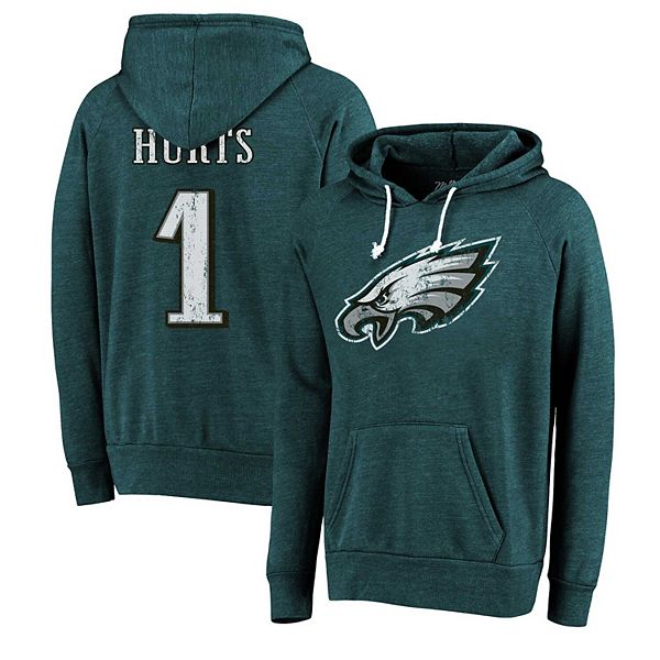 Мужская футболка Majestic Threads Jalen Hurts Green Philadelphia Eagles Majestic