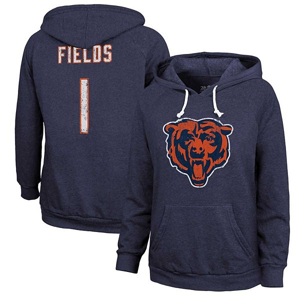 Женское худи Majestic Threads с капюшоном Justin Fields Chicago Bears Majestic