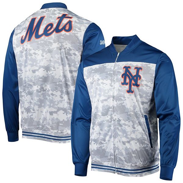 Мужская худи Stitches Royal New York Mets с молнией, легкий камуфляжный принт, 100% полиэстер Stitches