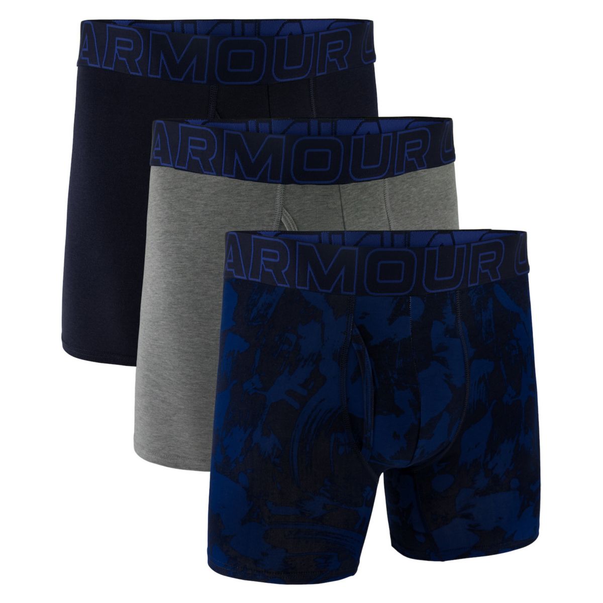 Men's Under Armour 3-pack Performance Cotton Stretch Fashion 6-in. Boxer Briefs Under Armour