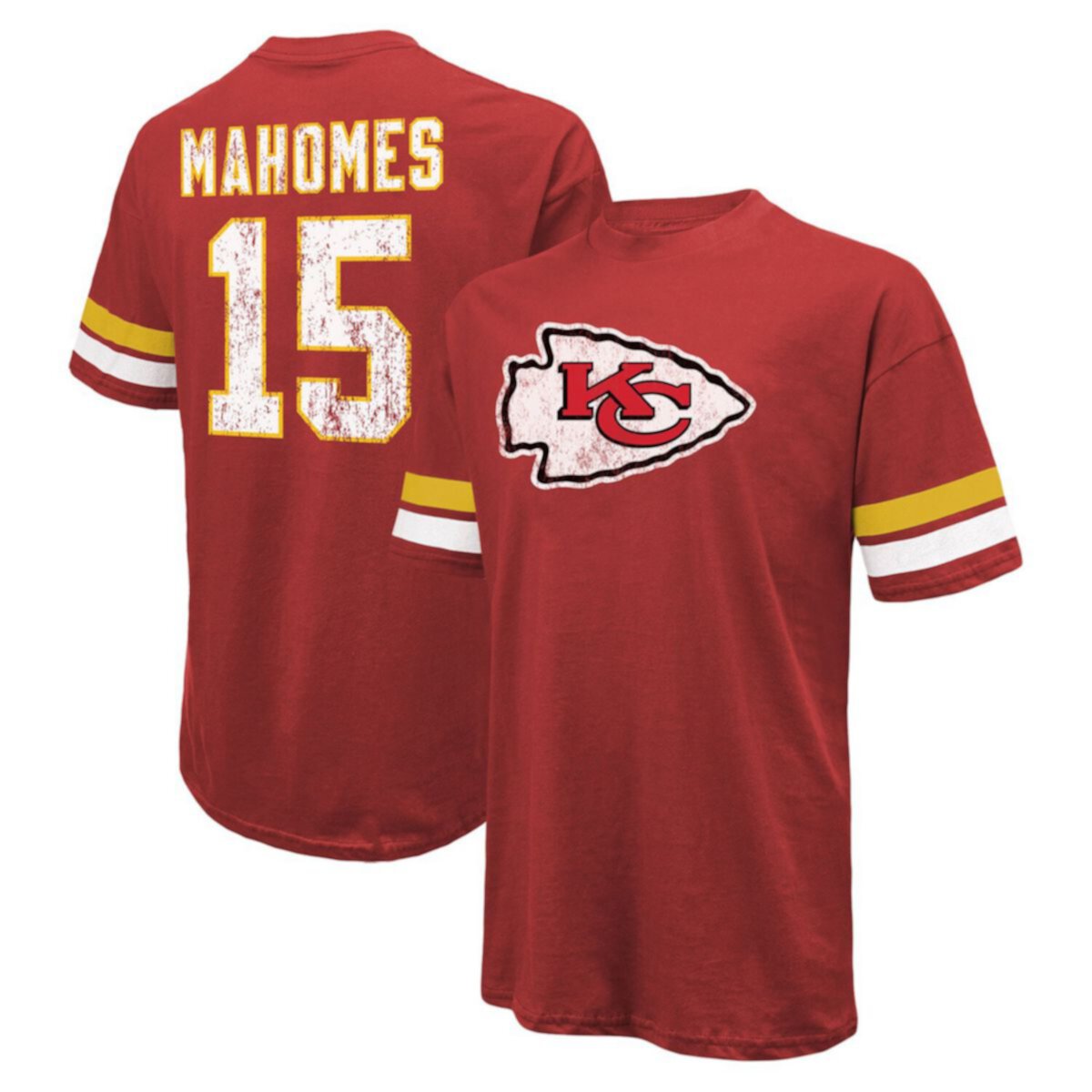 Мужская футболка оверсайз с именем и номером Majestic Threads Патрика Махоумса Red Kansas City Chiefs Majestic