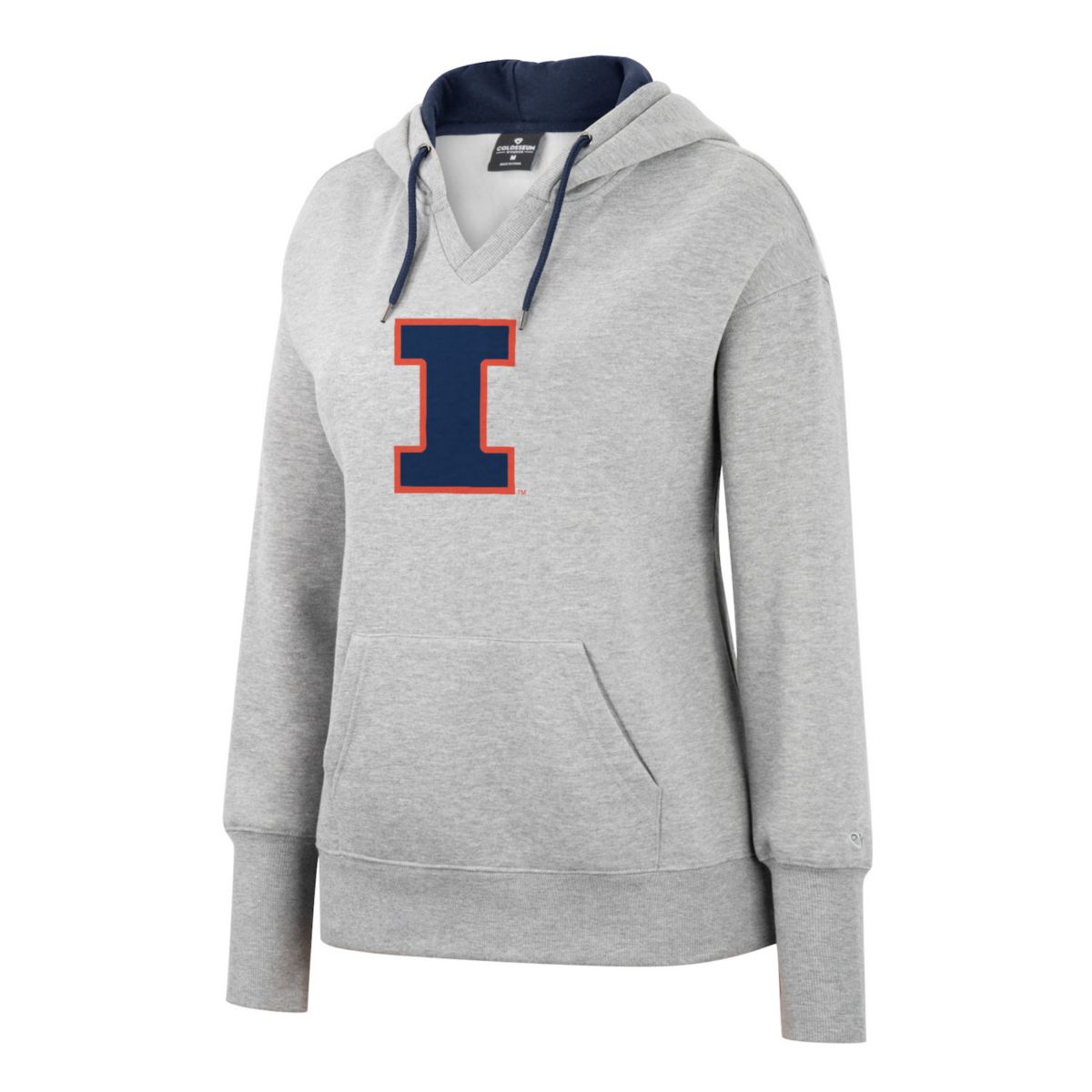 Женская серая пуловерная толстовка с капюшоном Illinois Fighting Illini Heather NCAA