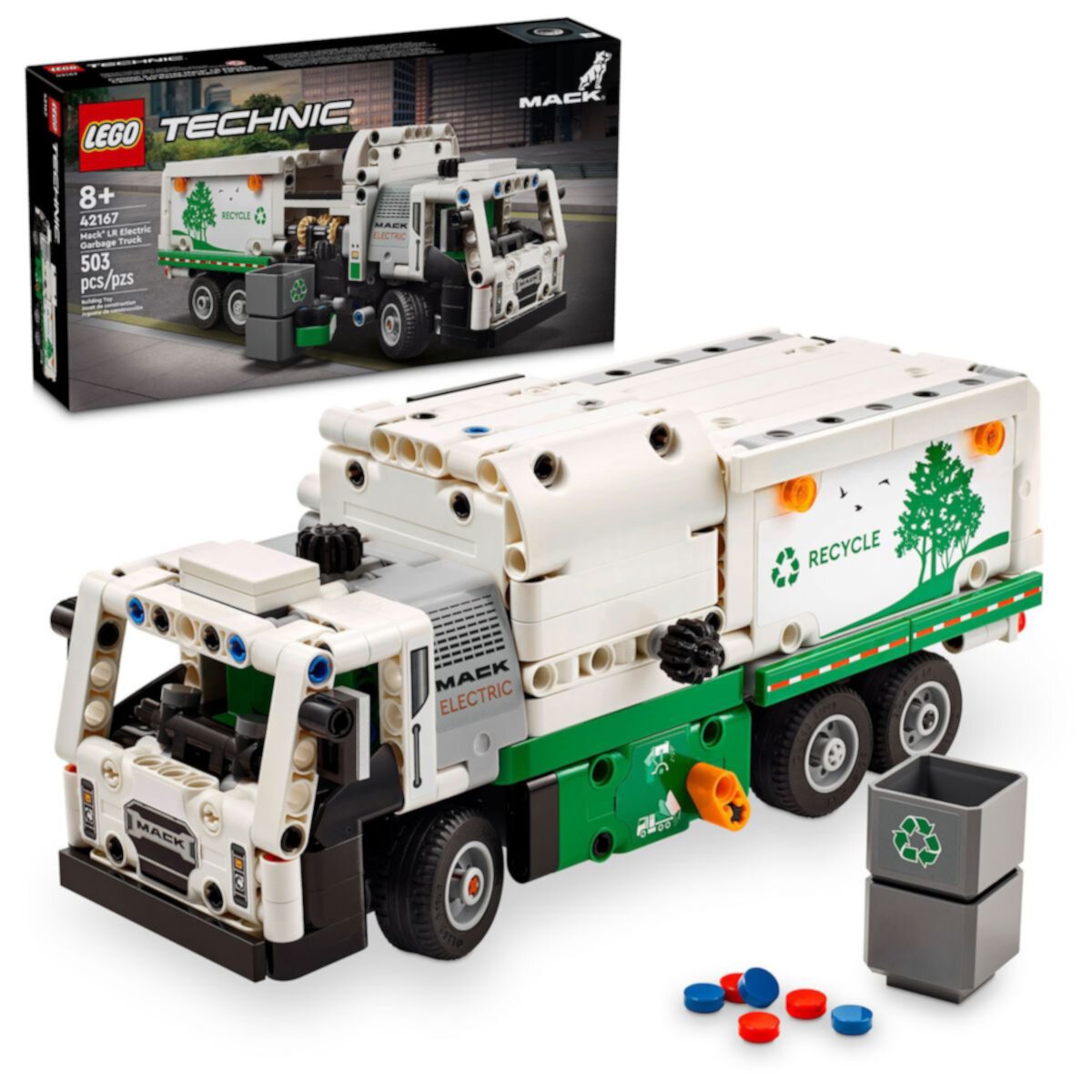 Конструктор LEGO Technic Mack LR Электрический мусоровоз для детей 42167 Lego