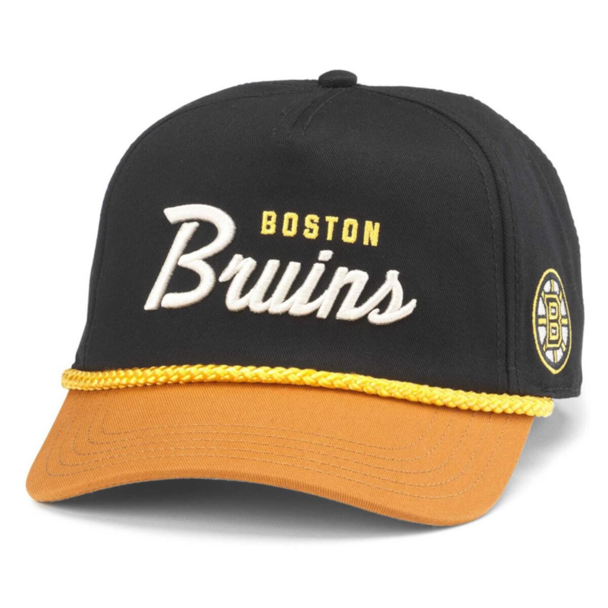 Мужская регулируемая шапка из твила American Needle черного/золотого цвета Boston Bruins Roscoe American Needle