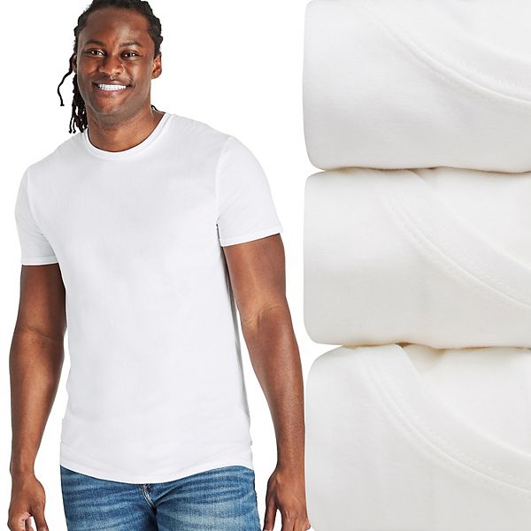 Мужская Базовые майки и топы Hanes Ultimate® 3-Pack Big Man Stretch Undershirt Tees Hanes