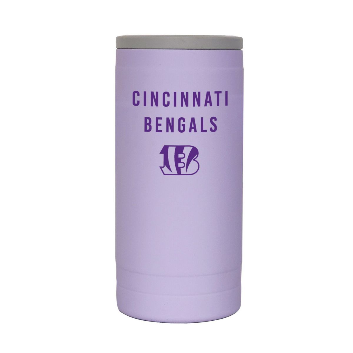 Портативный холодильник и термосумка Logo Brands Cincinnati Bengals 12oz. Lavender Soft Touch Slim Coolie Logo Brand