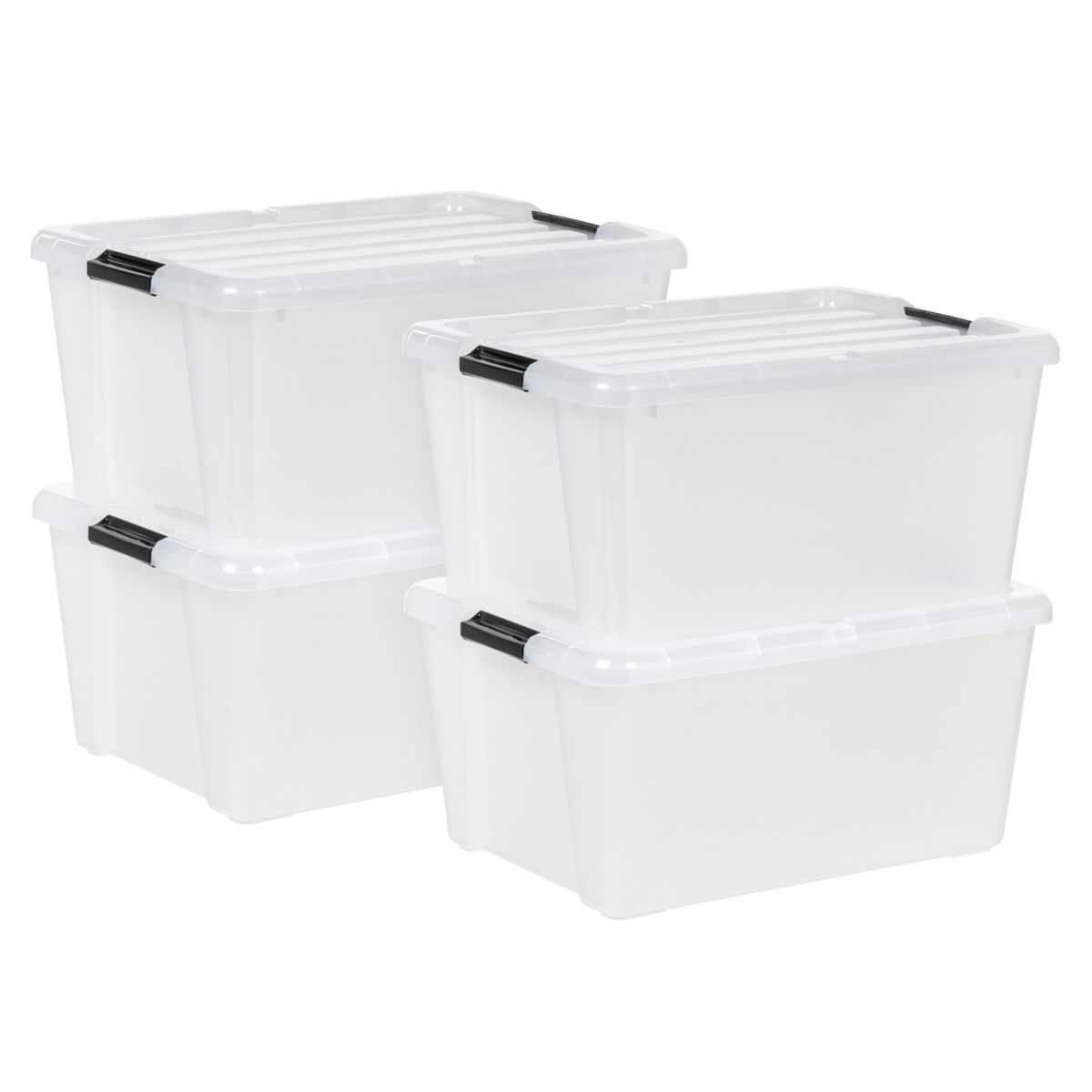 Iris 45-Qt. Clear Latching Storage Container 4-piece Set IRIS