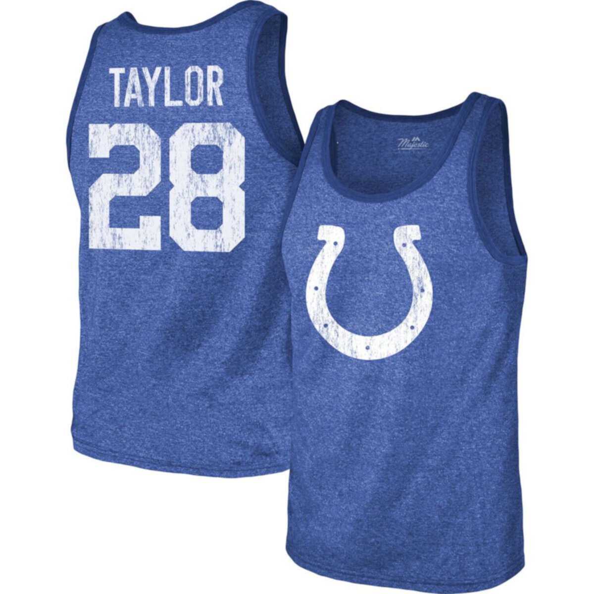 Мужская майка Majestic Threads Jonathan Taylor Royal Indianapolis Colts с именем и номером игрока, футболка Tri-Blend Majestic