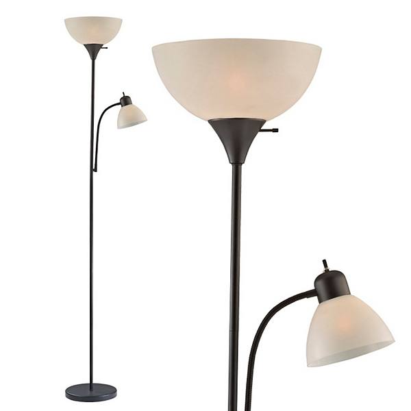 Susan Black Floor Lamp with White Cone Shade Lightaccents