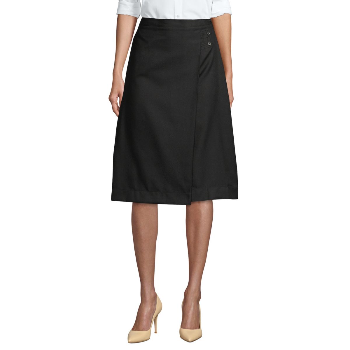 Women's Lands' End Solid Below the Knee A-line Skirt Lands' End