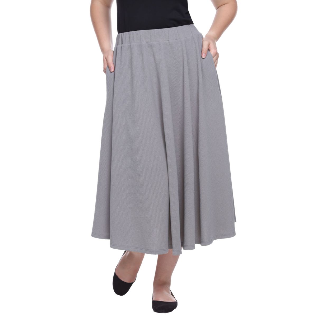 Plus Size Flared Midi Skirt WM Fashion