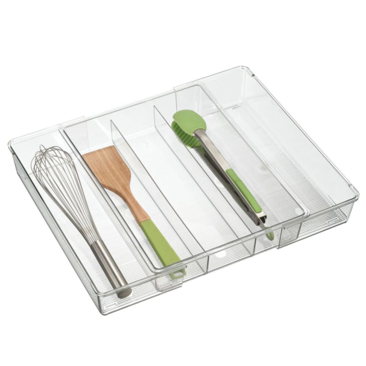 mDesign Expandable In-Drawer 3 Section  Kitchen Utensil Organizer Tray MDesign