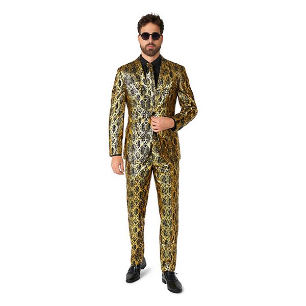 Современный мужской костюм OppoSuits из 3 предметов с змеиной отделкой и галстуком OppoSuits