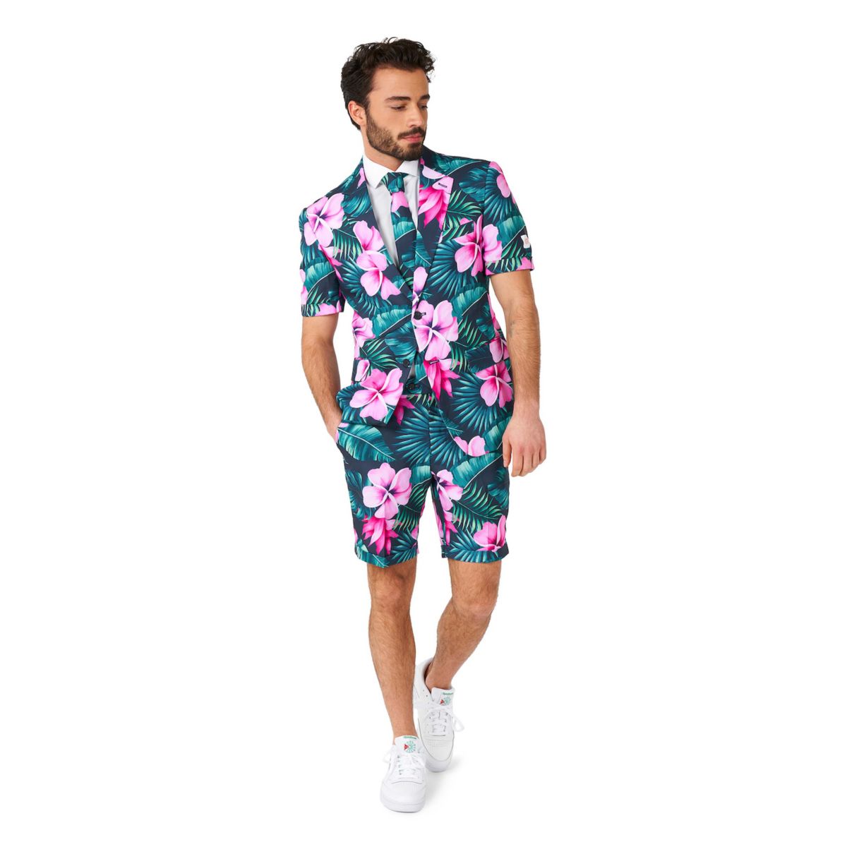 Мужской костюм OppoSuits с гавайским принтом, 3 предмета, современный крой OppoSuits