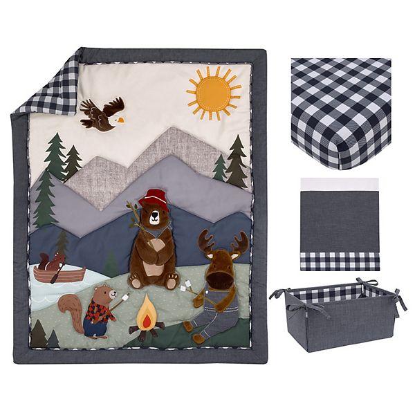 Детское постельное бельё NoJo Into the Wilderness 4 Piece Nursery Crib Bedding Set NoJo