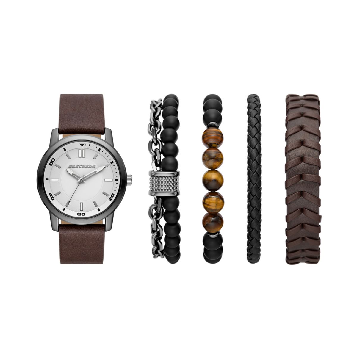 Мужские часы и браслет Skechers® из бронзы и коричневого цвета SKECHERS