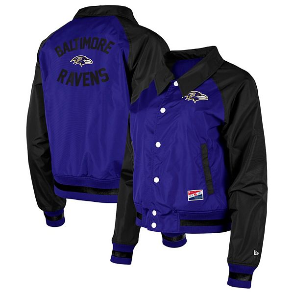 Женская Куртка New Era Фиолетовая Baltimore Ravens Coaches Raglan на Пуговицах New Era