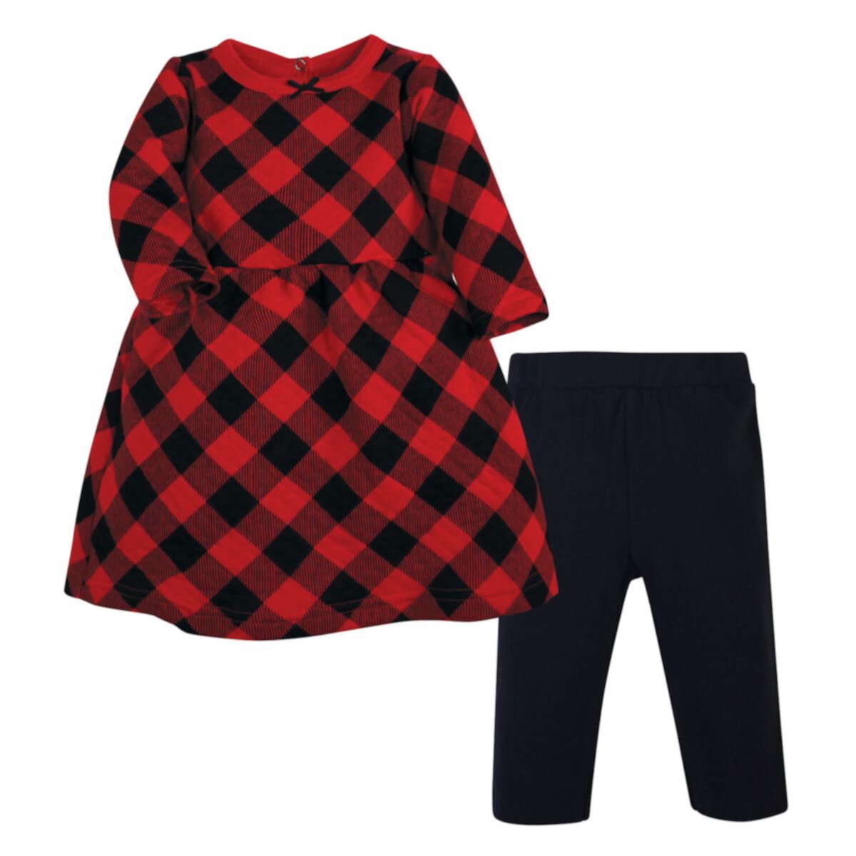 Детский Комплект Одежды Hudson Baby для девочек Quilted Cotton Dress and Leggings, Buffalo Plaid Hudson Baby