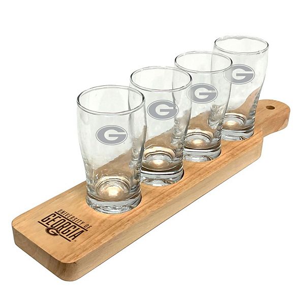 Georgia Bulldogs Four-Pack Beer Flight Glass Set Logo Brand