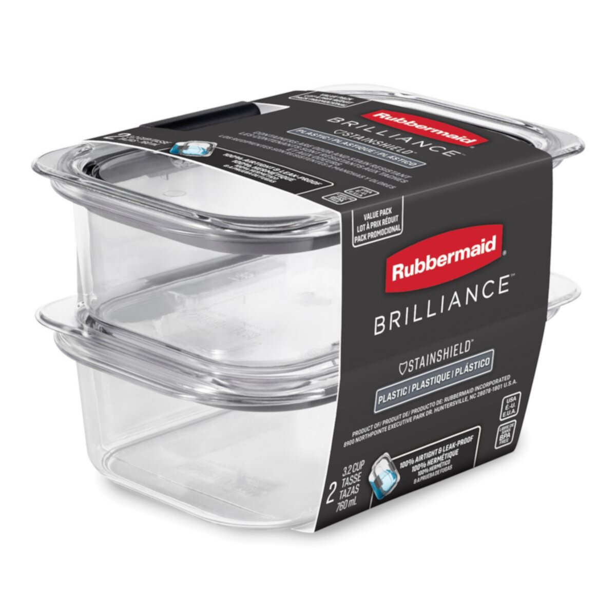 Rubbermaid Brilliance 2-pc. 3.2-Cup Food Storage Container Set Rubbermaid