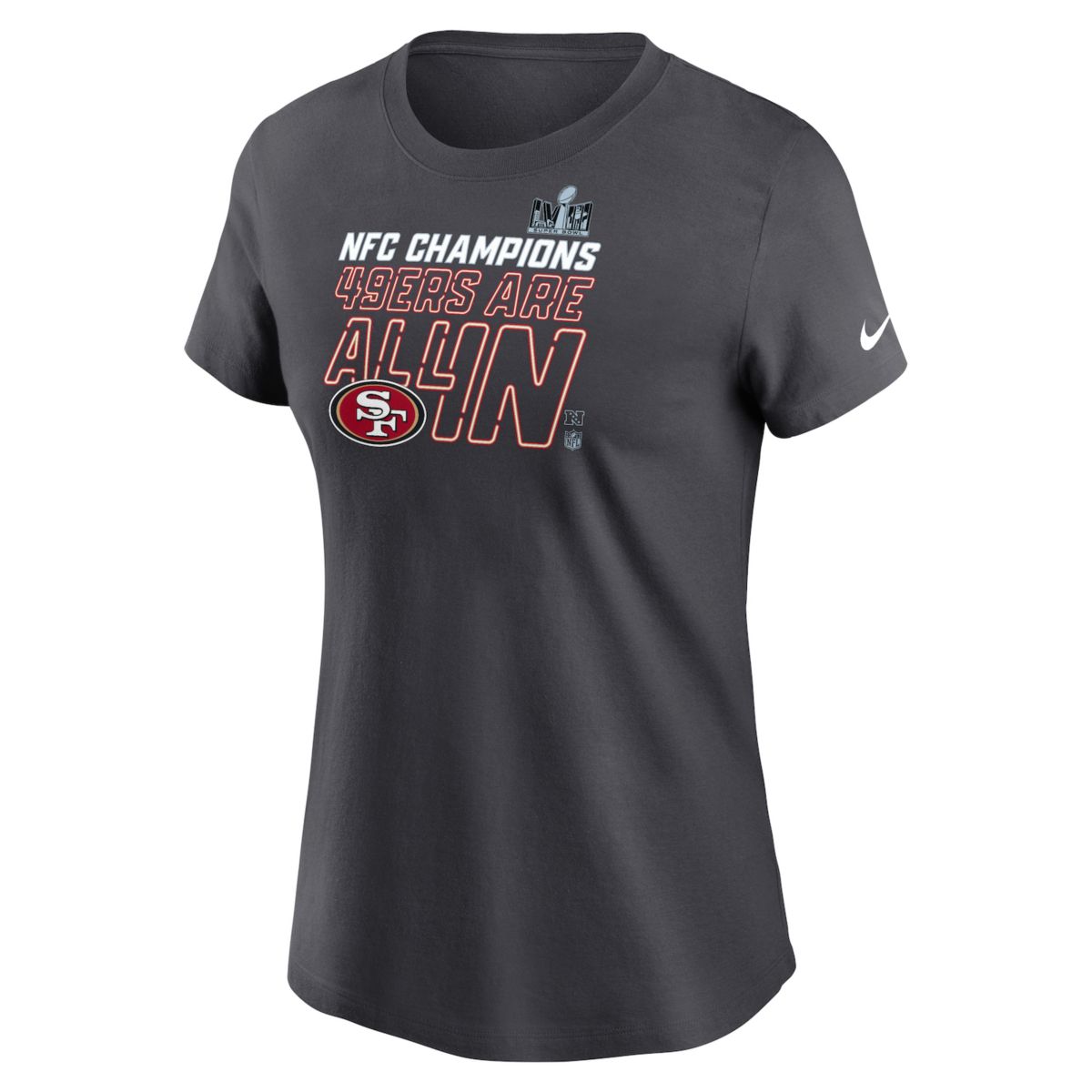 Women's Nike San Francisco 49ers 2023 NFL Conference Champions Trophy Short Sleeve Tee NFL