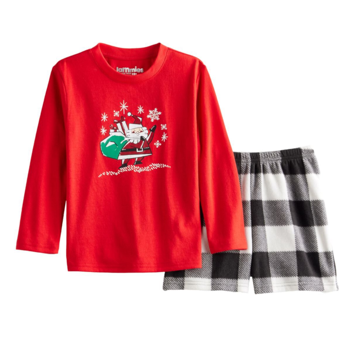 Girls 4-16 Jammies For Your Families® Doodle Santa Girls Top & Bottom Set Jammies For Your Families