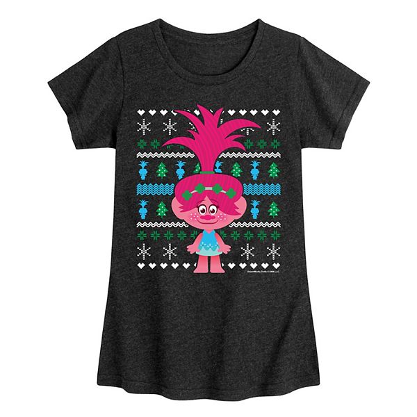 Футболка Dreamworks Для Девочек 7-16 Trolls Poppy Blue Green Ugly Sweater Dreamworks