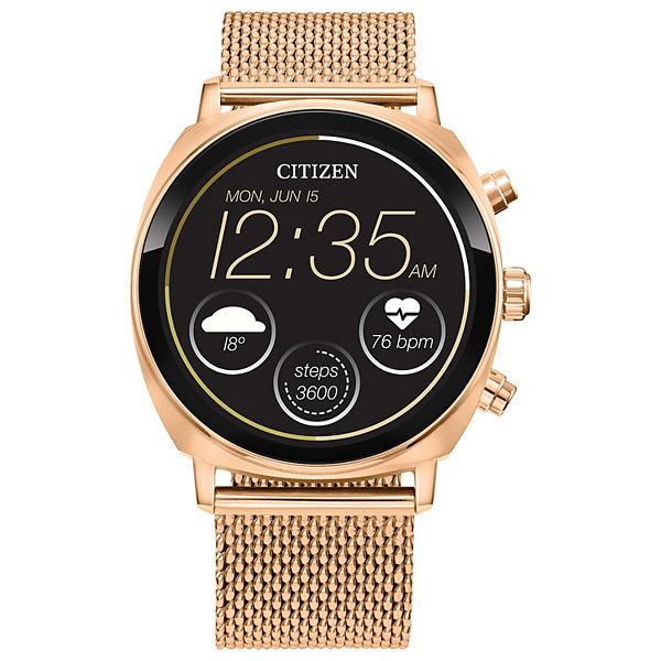 Смарт часы Citizen CZ Smart 41 мм Розовое золото с металлическим браслетом Citizen