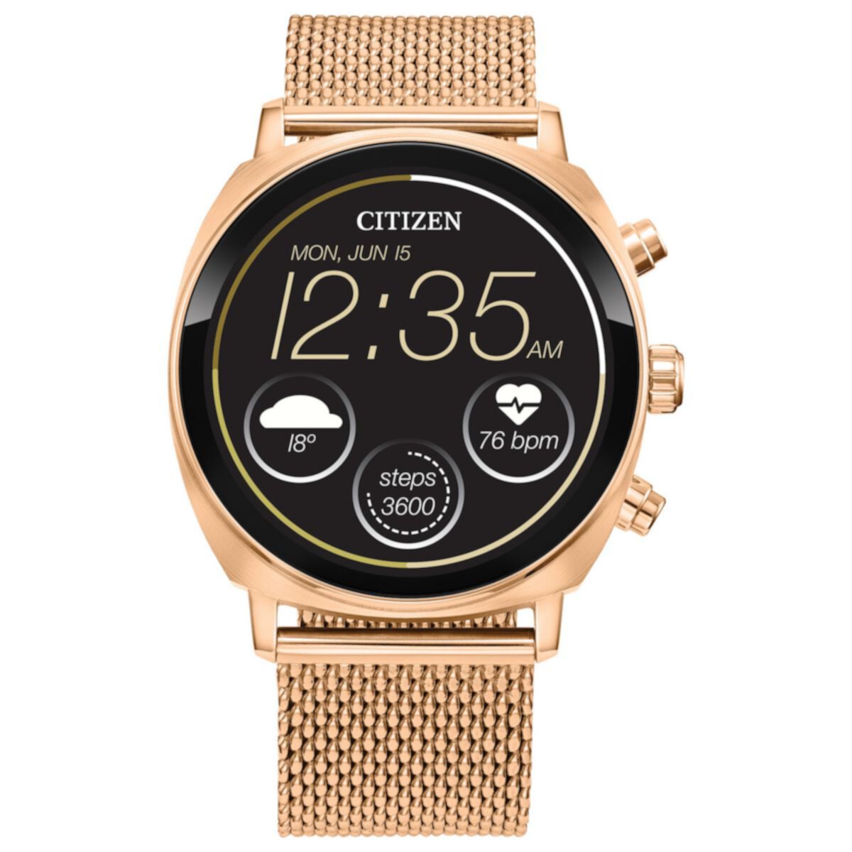 Citizen CZ Smart 41 мм розовое золото повседневные умные часы с сетчатым браслетом из нержавеющей стали Citizen