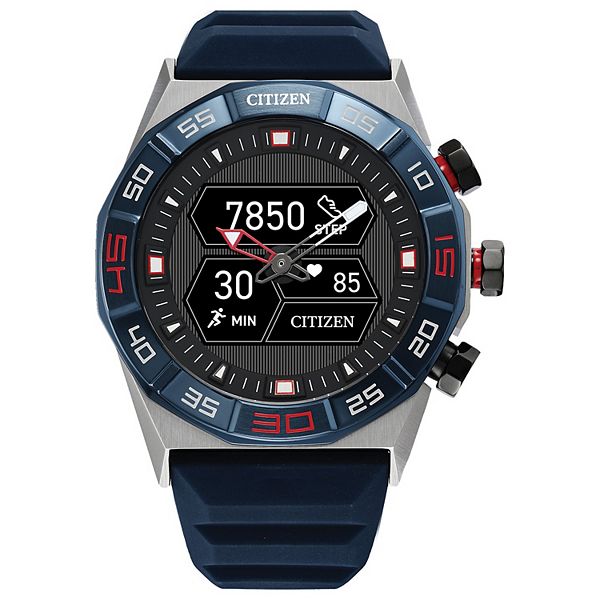 Смарт часы Citizen CZ Smart Hybrid с синим силиконовым ремешком - JX2008-06E Citizen