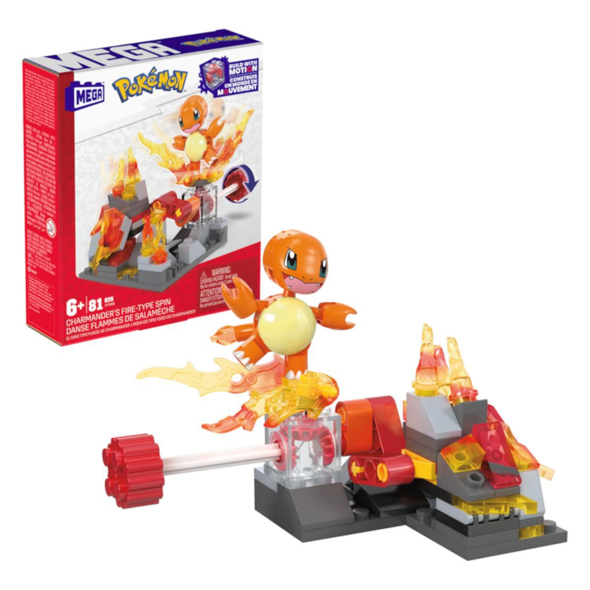Набор игрушек огненного типа Mega Pokémon Charmander (81 предмет) Mega Bloks