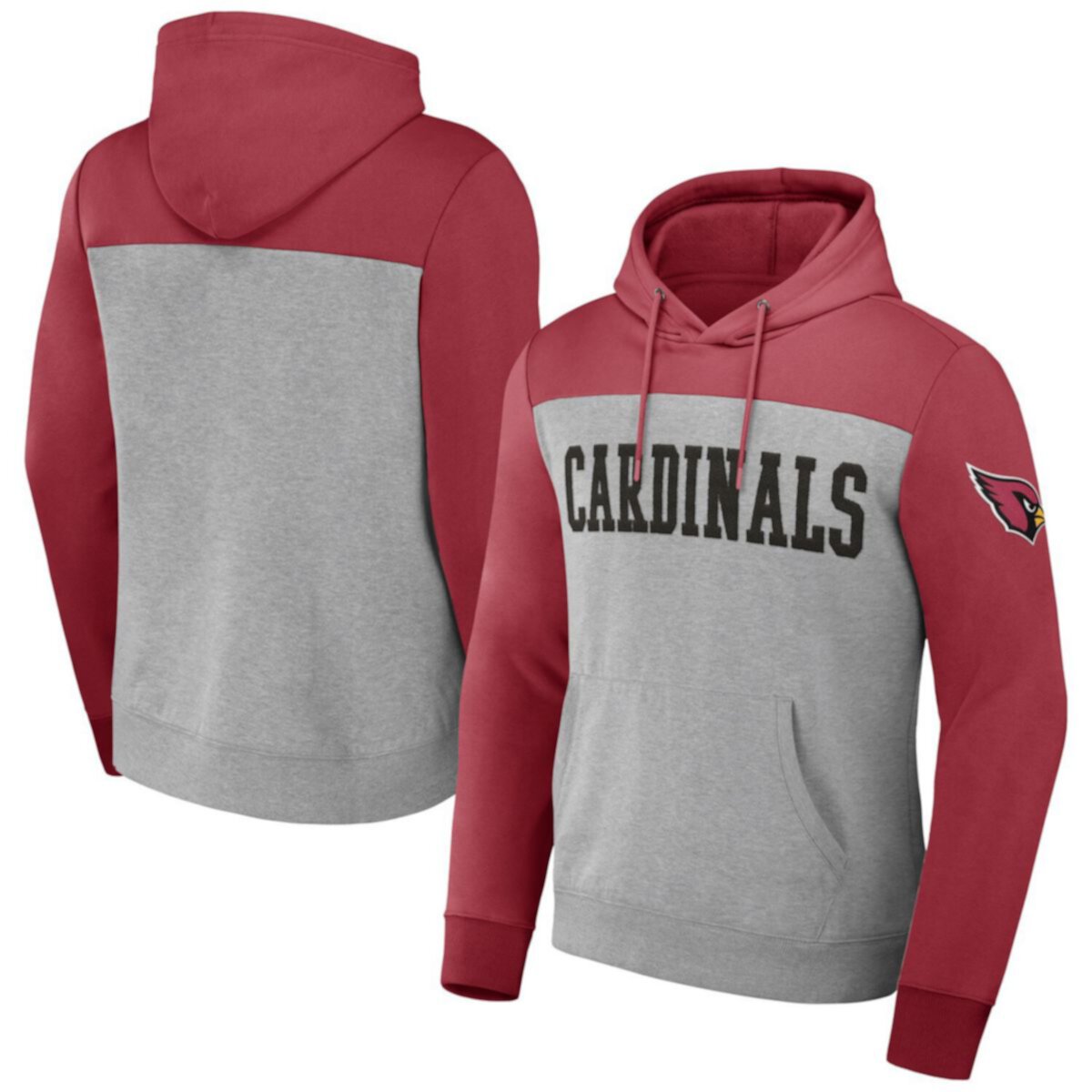 Мужская коллекция NFL x Darius Rucker от Fanatics Heather Grey Arizona Cardinals с цветными блоками пуловер с капюшоном NFL x Darius Rucker Collection by Fanatics