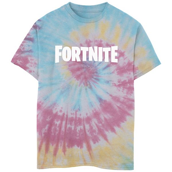 Детская Футболка Fortnite Greyscale Classic Logo Tie Dye Fortnite