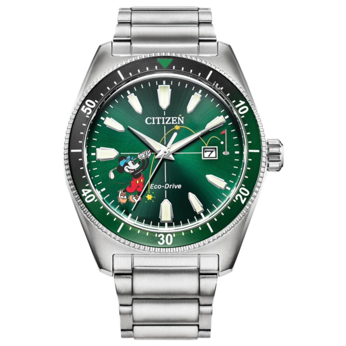 Механические часы Citizen Часы для гольфа Mickey Mouse Eco-Drive, 100 лет Disney - AW1595-78W Citizen