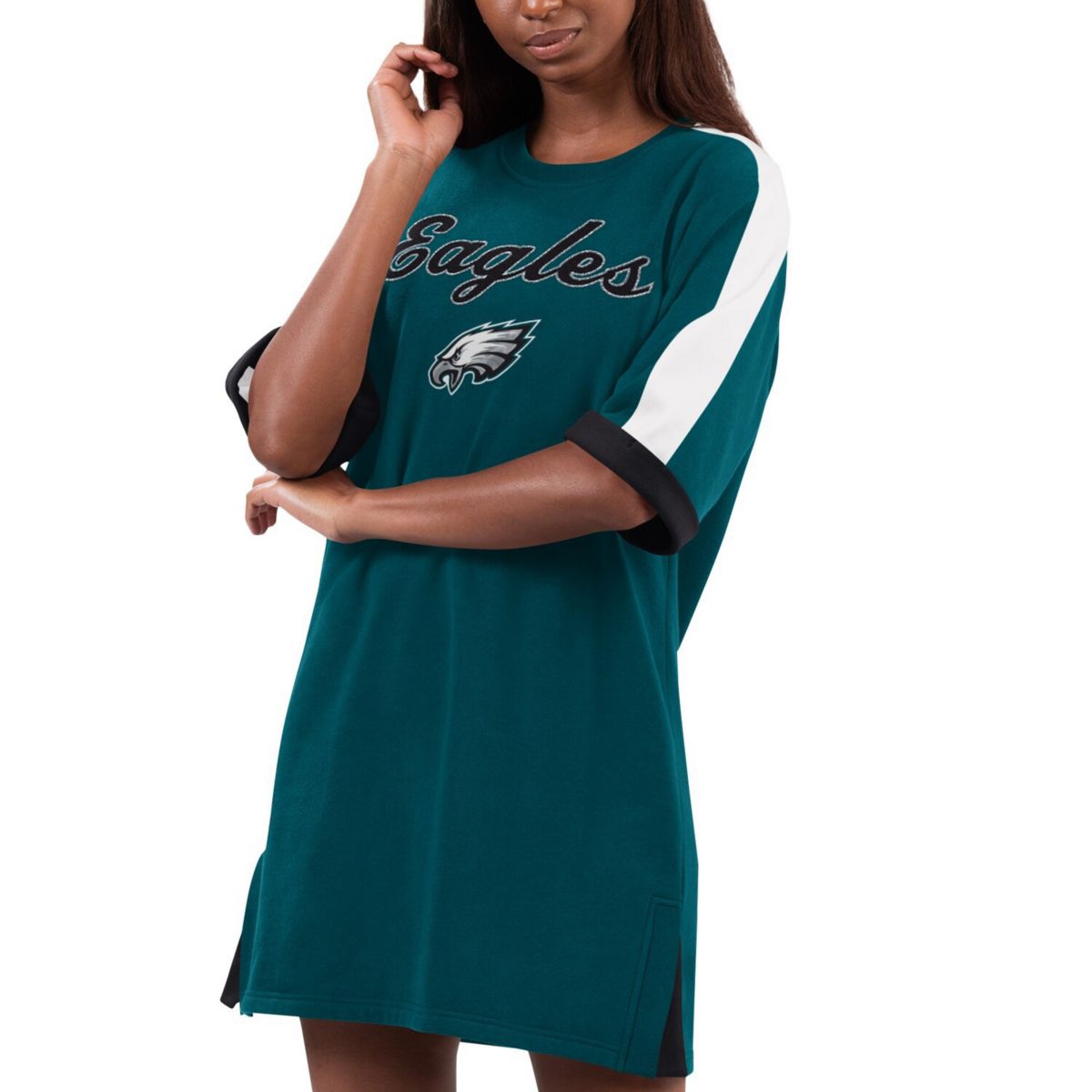 Женское платье G-III 4Her by Carl Banks Philadelphia Eagles с короткими рукавами и мягкой тканью In The Style