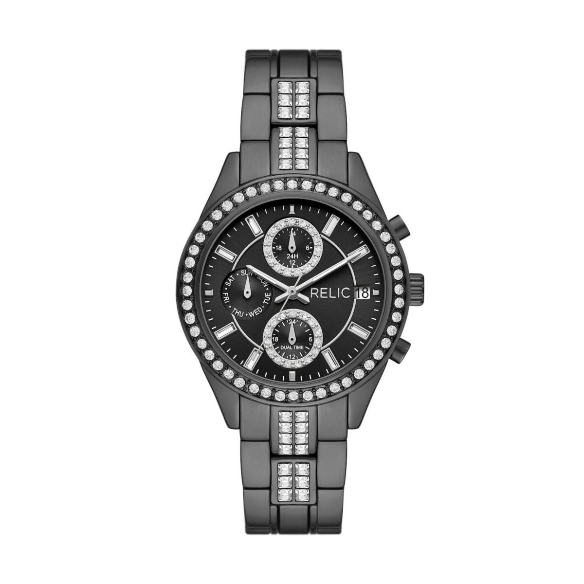 Женские часы Relic By Fossil Merritt Gunmetal Tone Link - ZR16011 Relic