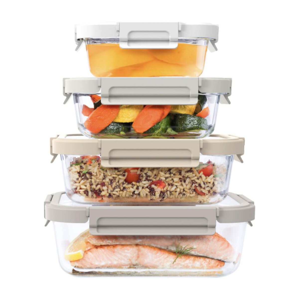 Bentgo 4-Pack Glass Leak-Proof Meal Prep Set Bentgo