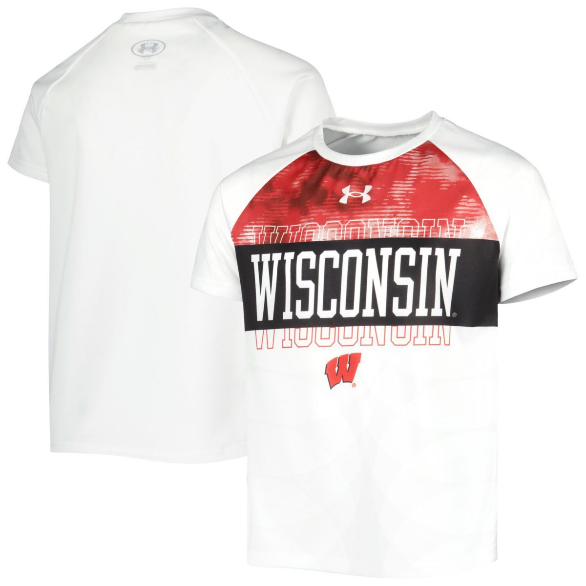 Джерси Under Armour Для мальчиков White Wisconsin Badgers Gameday с Принтом и Регланом Under Armour