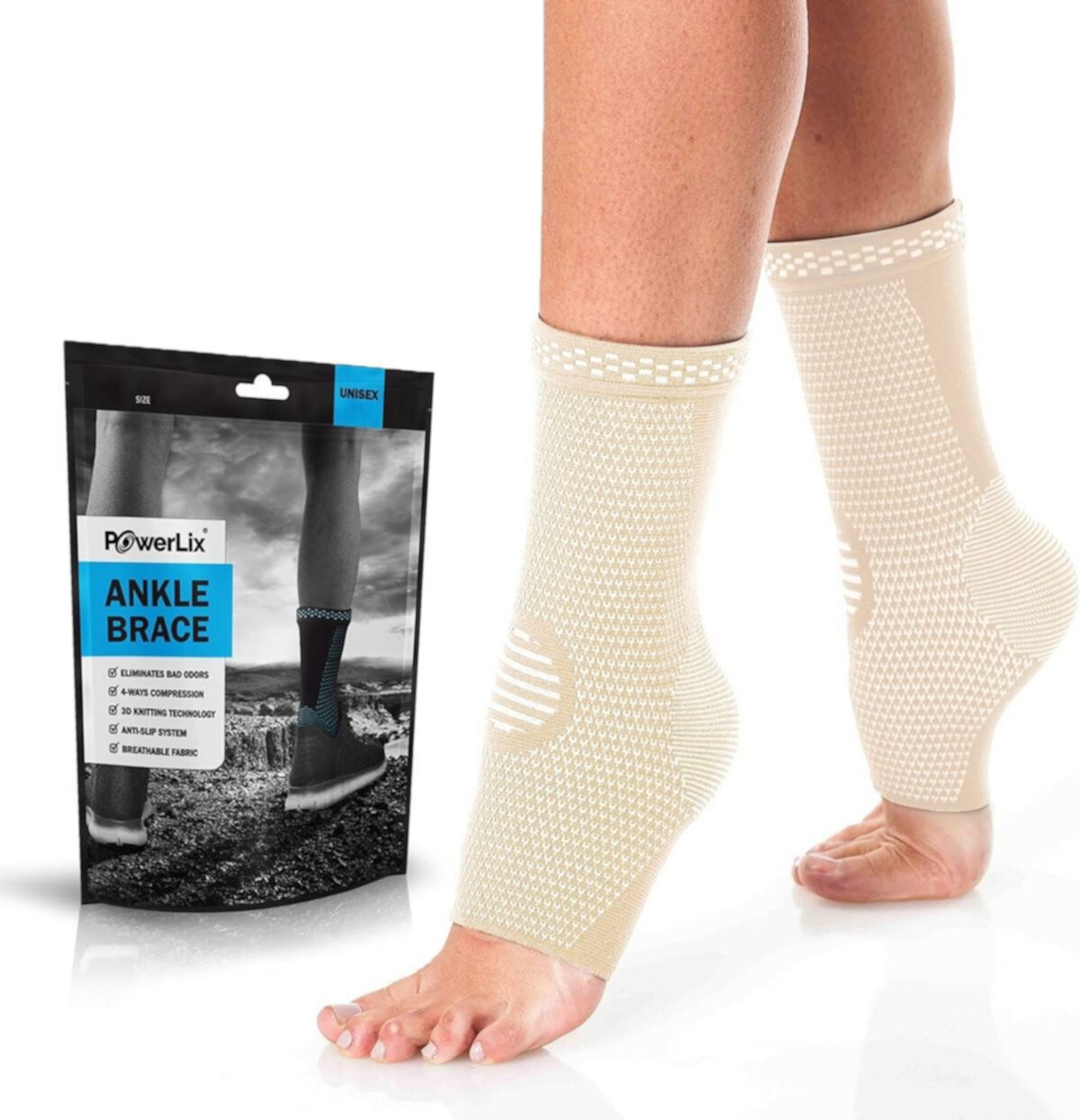 Аксессуары для триатлона Powerlix Powerlix Ankle Compression Support Sleeve for Injury Recovery / Pain Powerlix