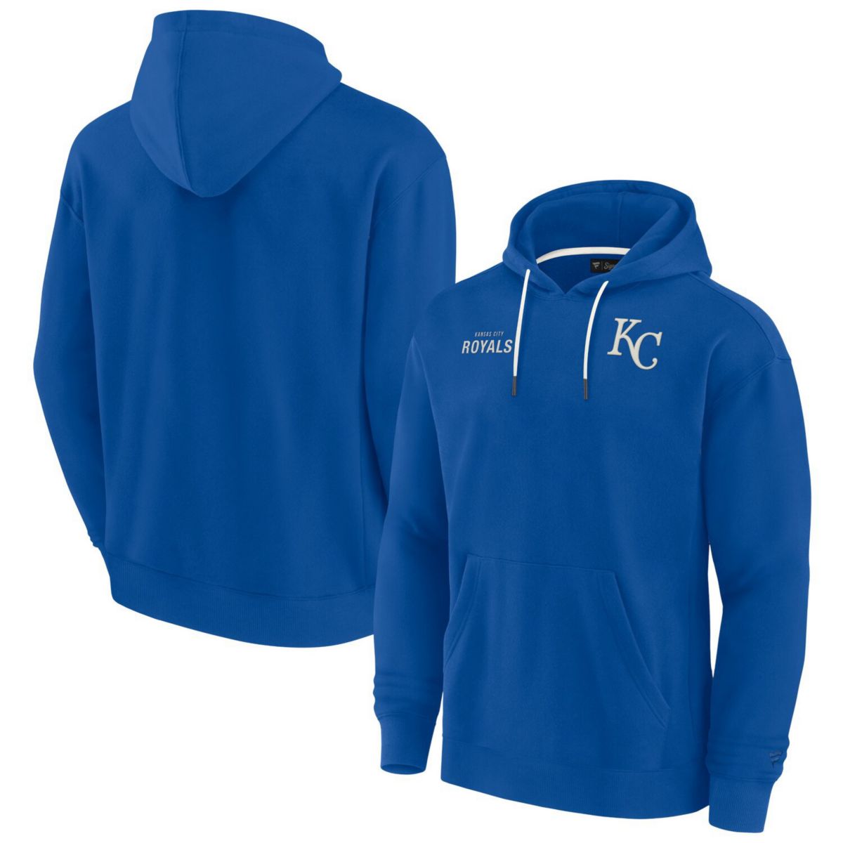 Унисекс Fanatics Signature Royal Kansas City Royals Супермягкий флисовый пуловер с капюшоном Fanatics Signature