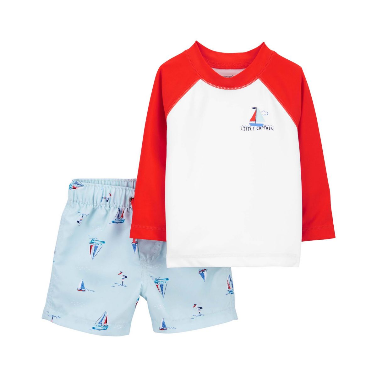 Детская пляжная одежда Carter's Для мальчиков Sailboat Rash Guard Top & Shorts Swim Set Carter's